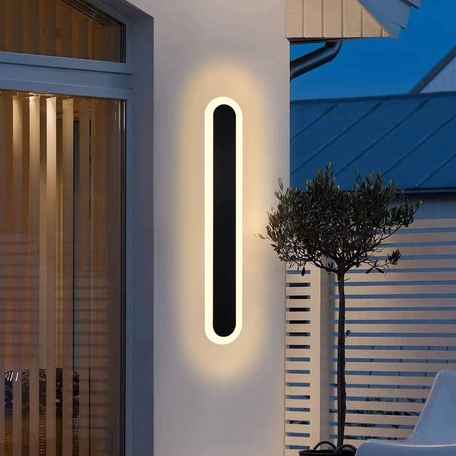 NETTLIFE LED-seinävalaisin ulkokäyttöön 50 cm musta