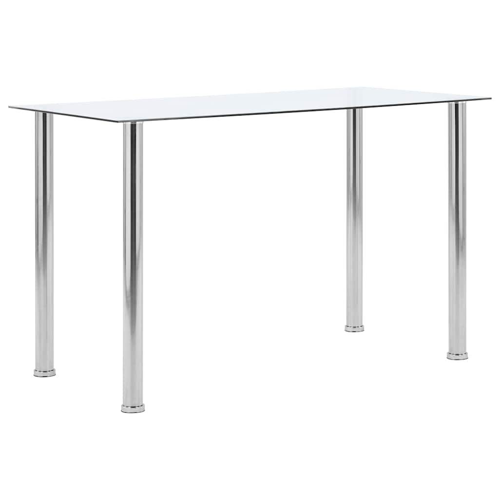 vidaXL Ruokapöytä läpinäkyvä 120x60x75 cm karkaistu lasi