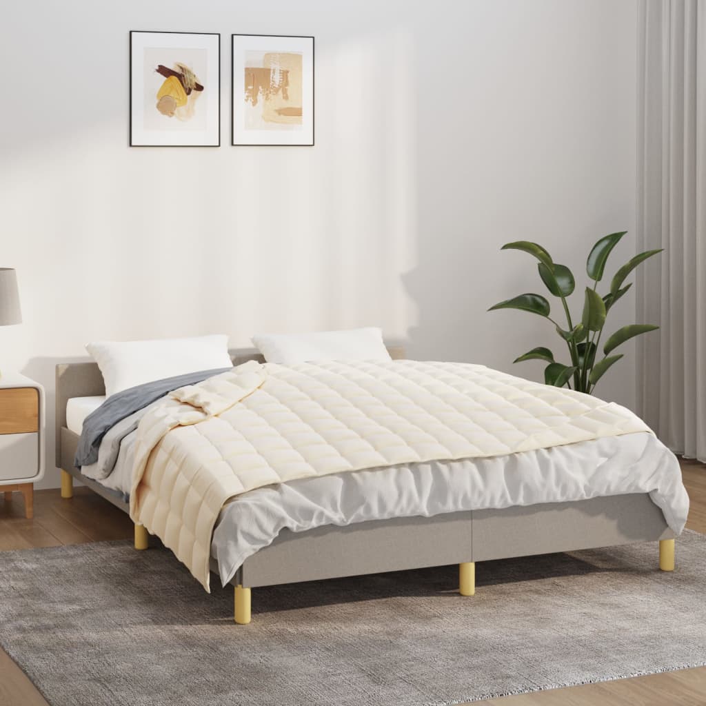 vidaXL Painopeitto vaalea kerma 135x200 cm 6 kg kangas
