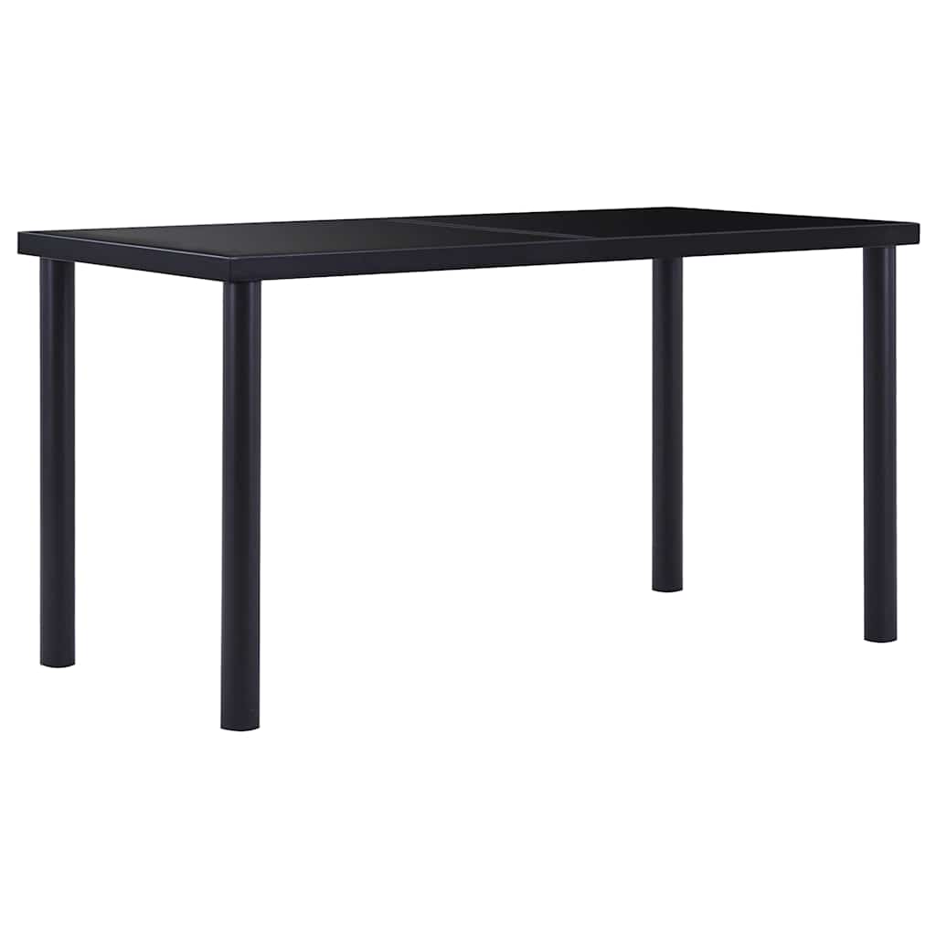vidaXL Ruokapöytä musta 140x70x75 cm karkaistu lasi
