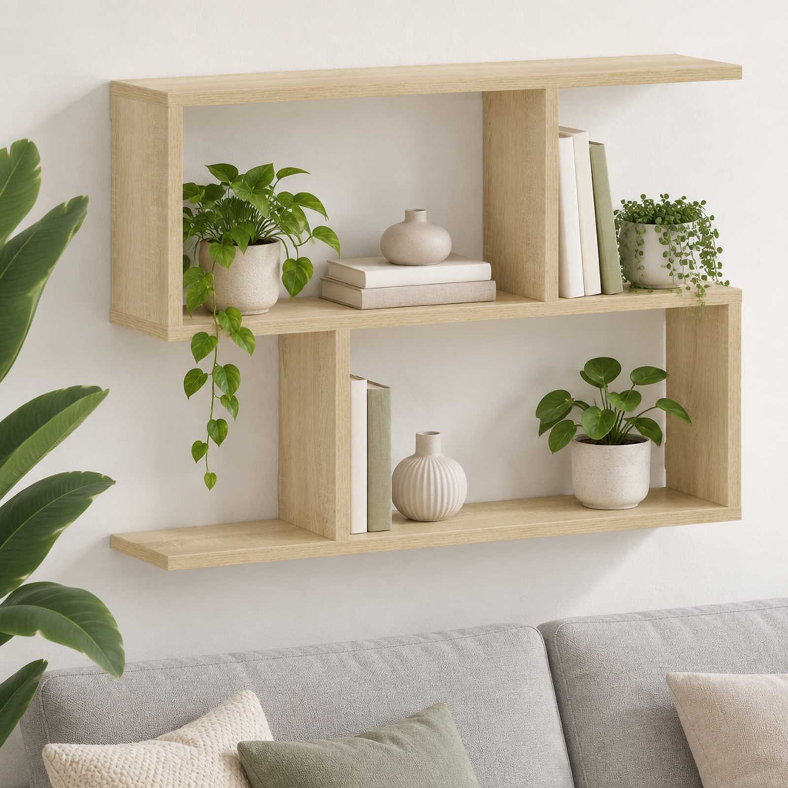 vidaXL Seinähylly Sonoma-tammi 72 x 17 x 55.5 cm Tekninen puu