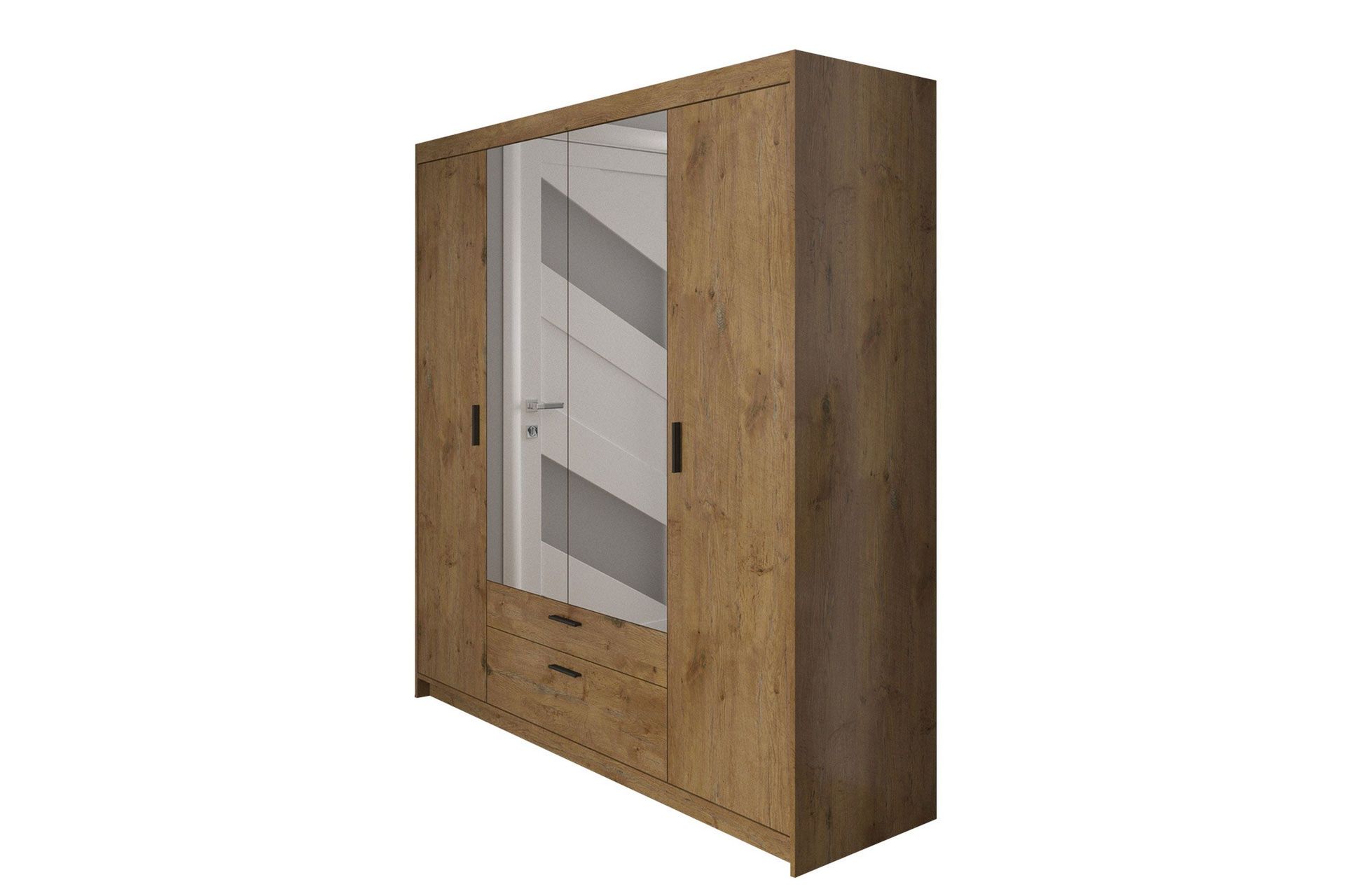 Vaatekaappi Peilillä Sveaborg 53x190x176,3 cm - Luonnonväri