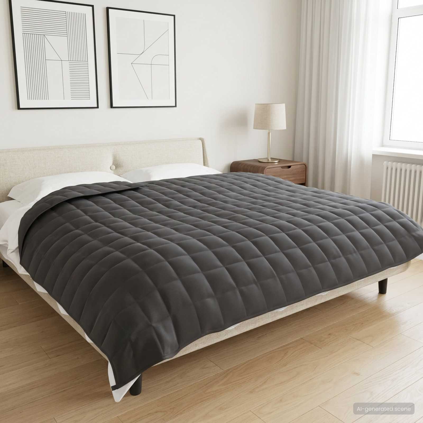 vidaXL Painopeitto Antrasiitti 220 x 230 cm 11 kg 100% Puuvilla 205T