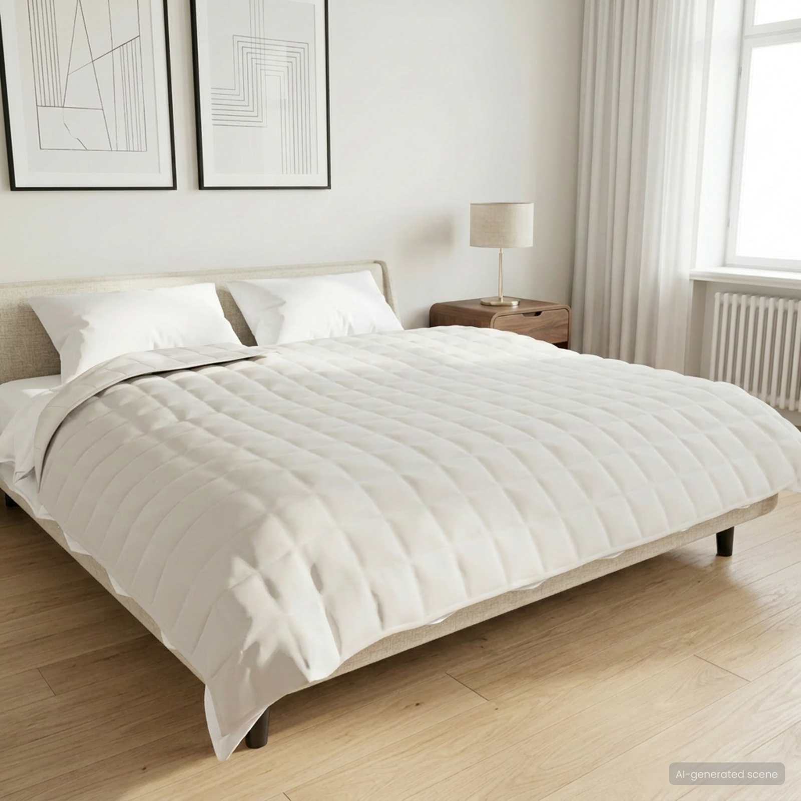 vidaXL Painopeitto valkoinen 235 x 290 cm 11 kg 100% Puuvilla 205T