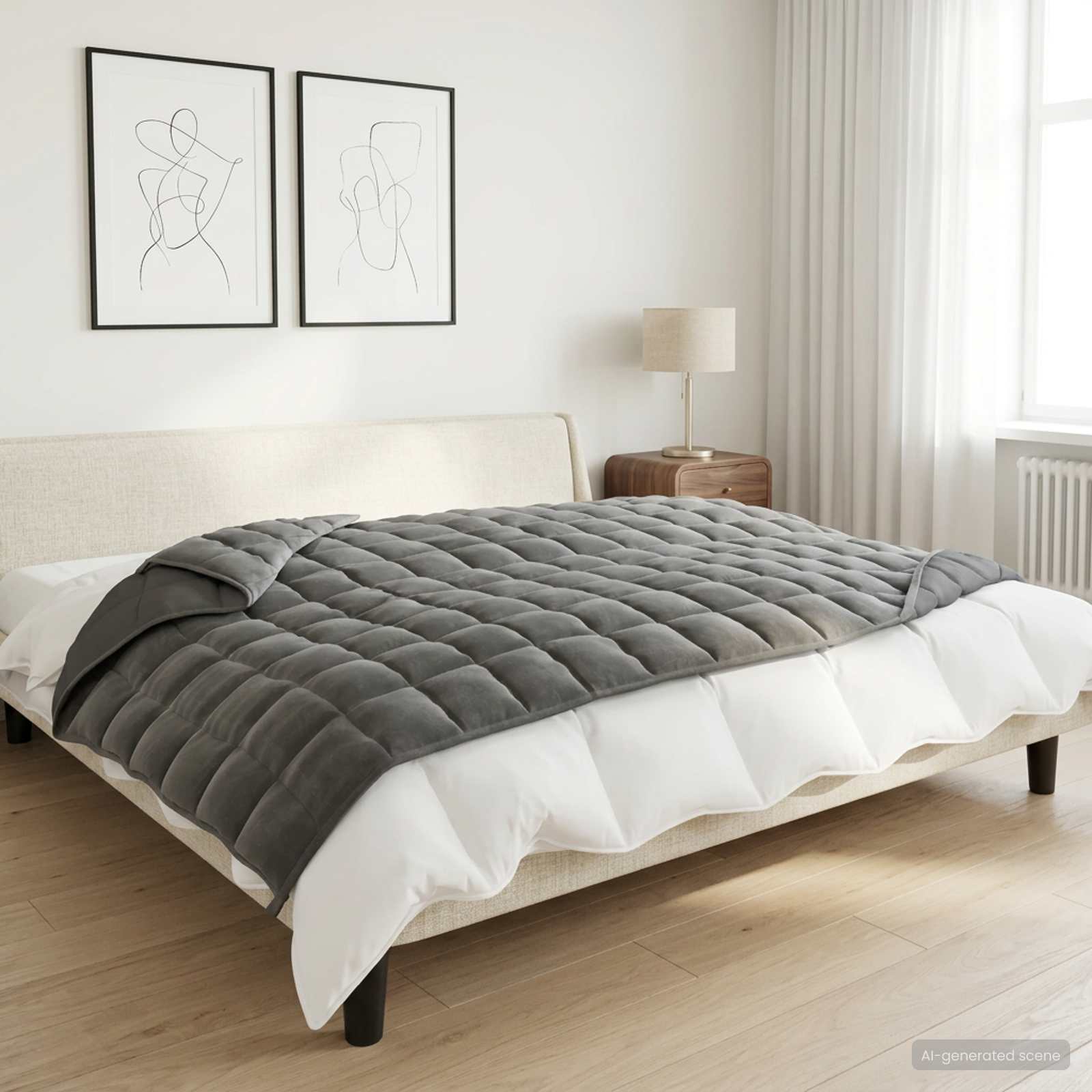 vidaXL Painopeitto Antrasiitti 138 x 200 cm 6 kg 100% Puuvilla 205T