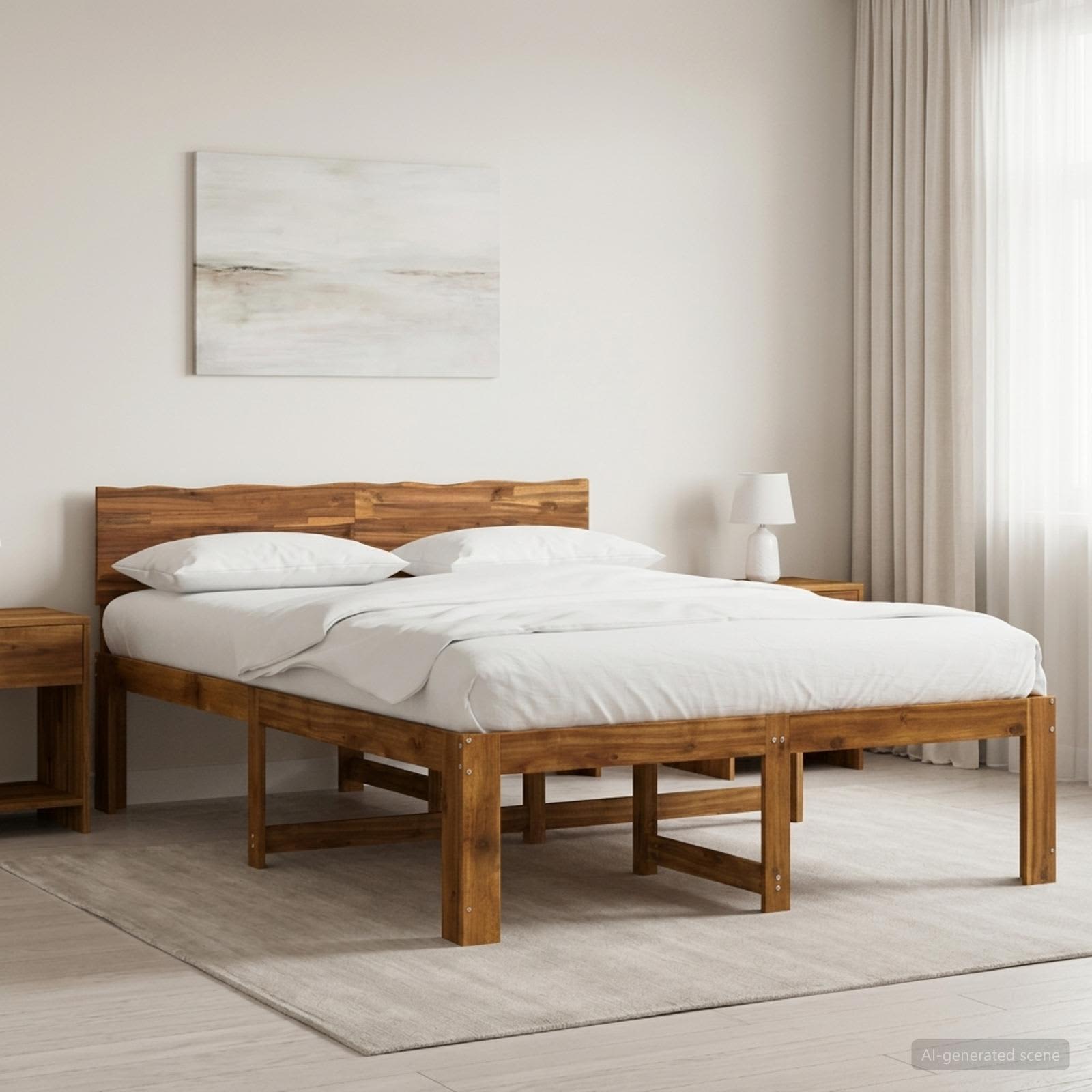 vidaXL Parivuodekehys päädyn kanssa ROSTOCK Luonnollinen 140 x 200 cm