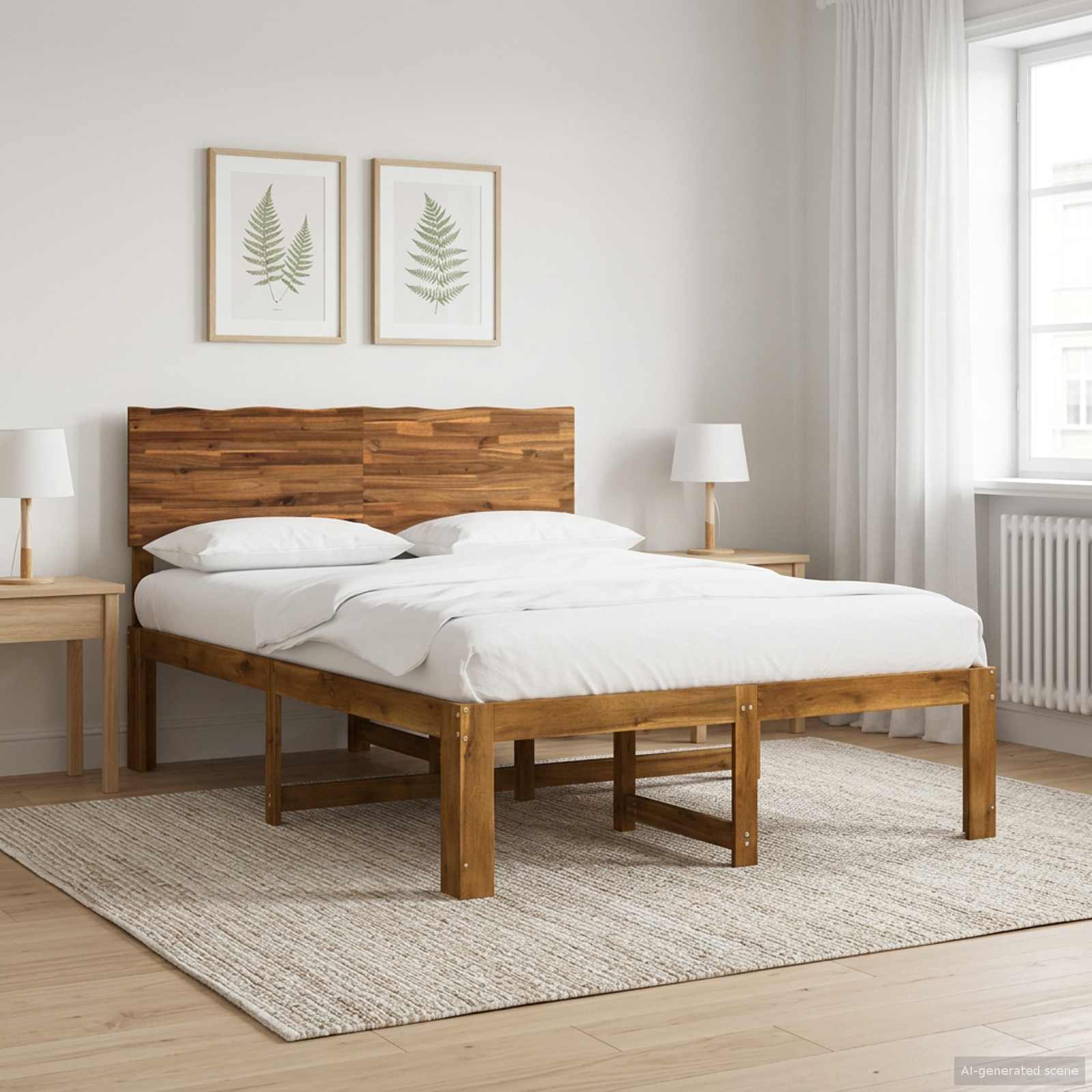 vidaXL Parivuodekehys päädyn kanssa ROSTOCK Luonnollinen 140 x 200 cm