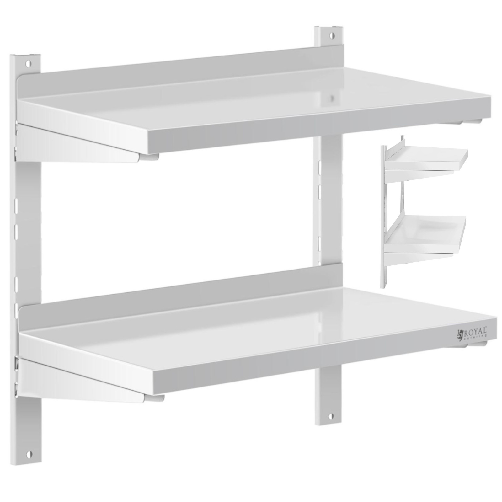 Kaksinkertainen säädettävä seinälle ripustettava tarjoiluhylly STEEL 60 x 30 cm