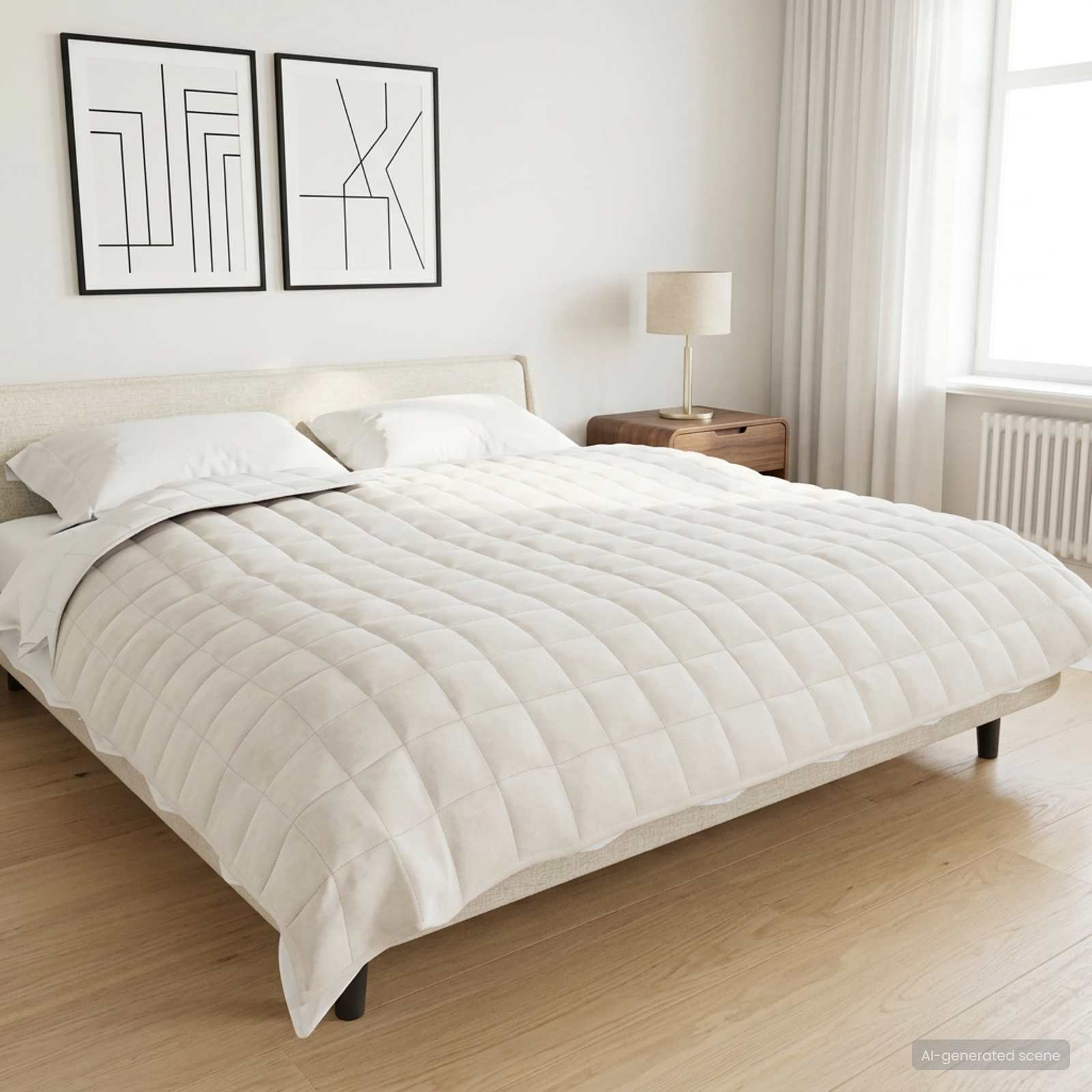 vidaXL Painopeitto valkoinen 230 x 220 cm 11 kg 100% Puuvilla 205T