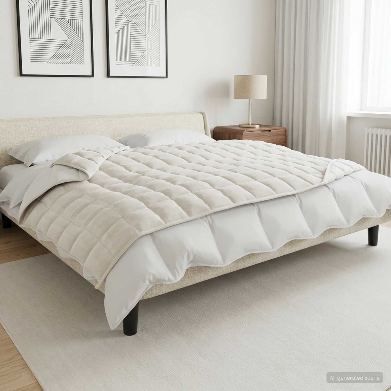 vidaXL Painopeitto valkoinen 120 x 180 cm 5 kg 100% Puuvilla 205T