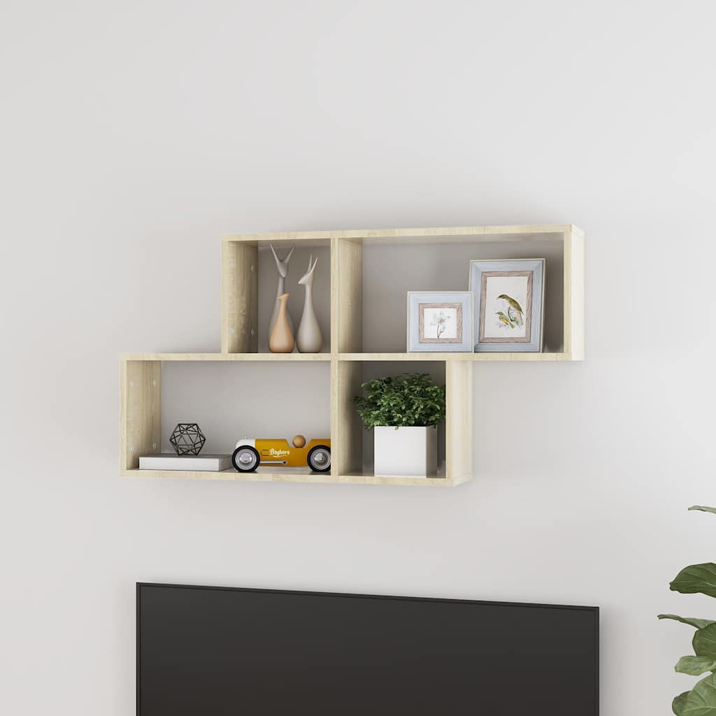 vidaXL Seinähylly Sonoma-tammi 100x18x53 cm tekninen puu